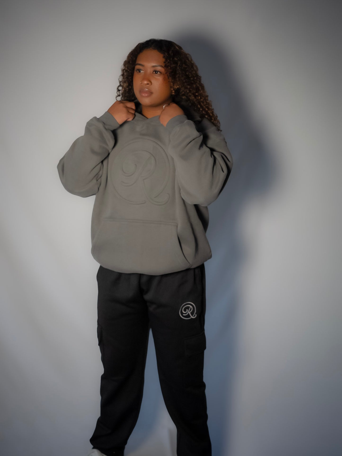 Icon Embossed Hoodie - Vertex Ash