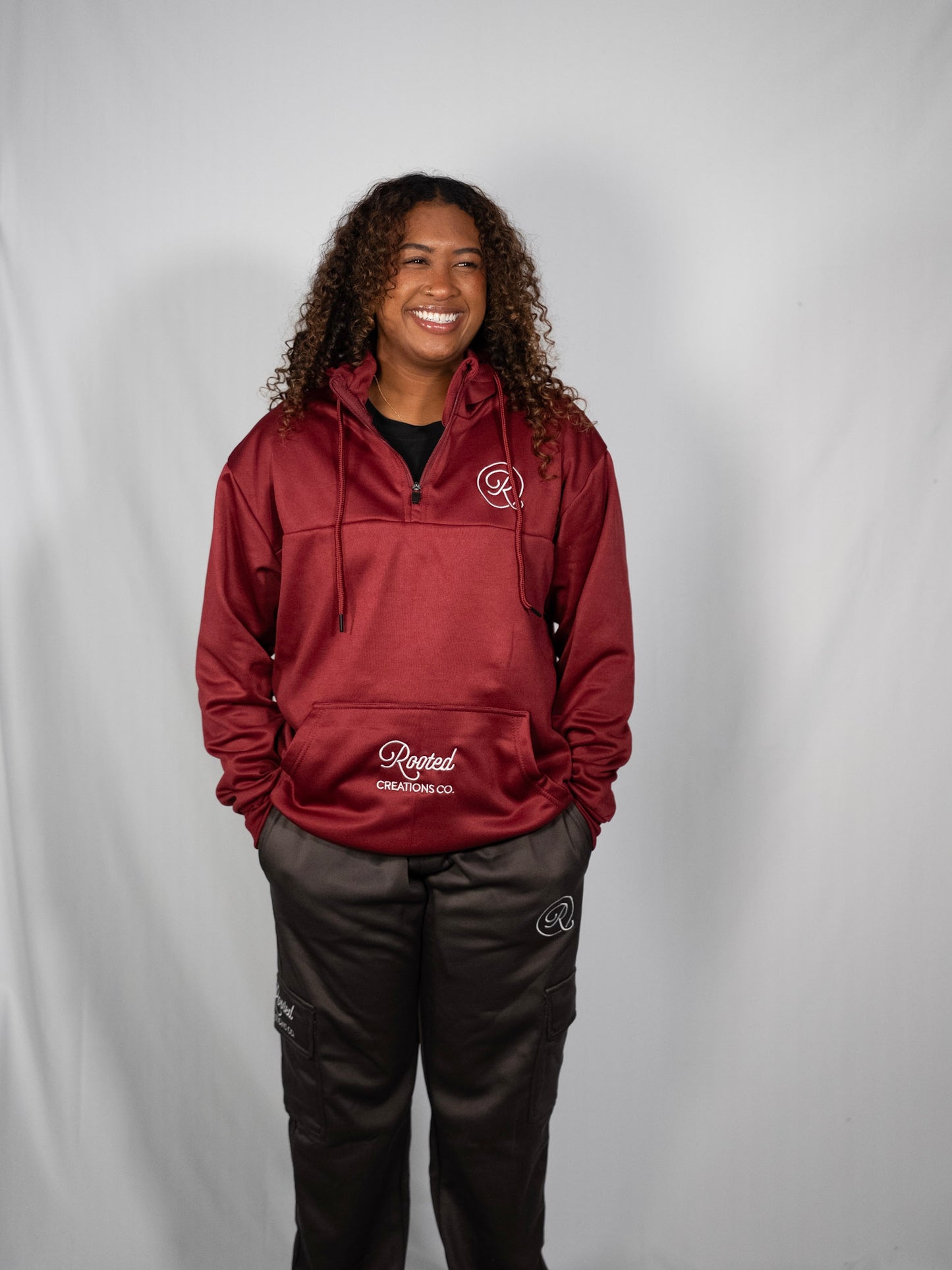 High Neck Quarter Zip - Maroon
