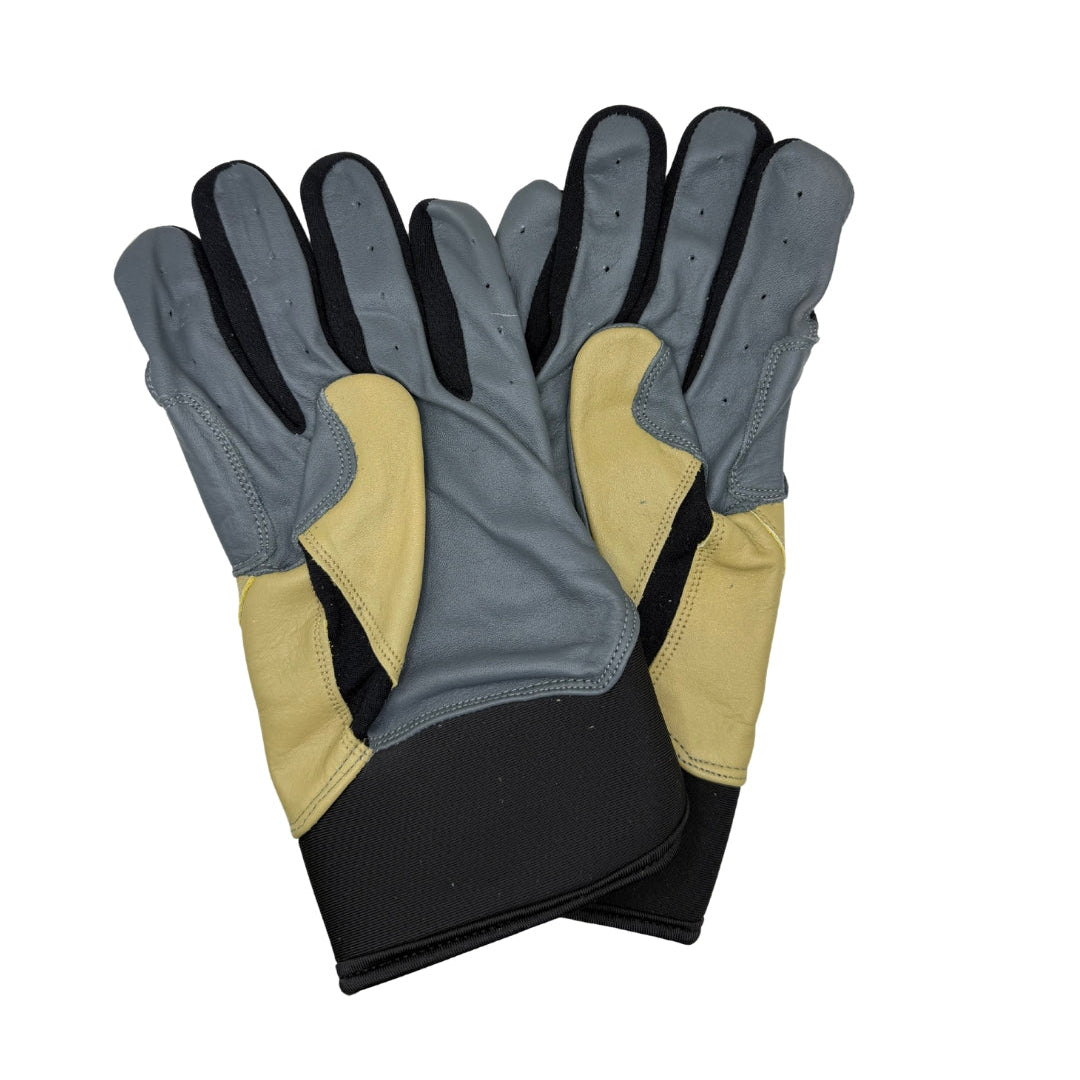 Leather Batting Glove - Tan/Black/Grey