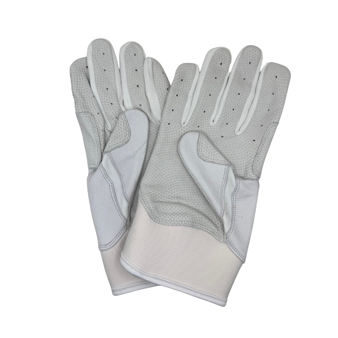 Leather Batting Glove - White/Black