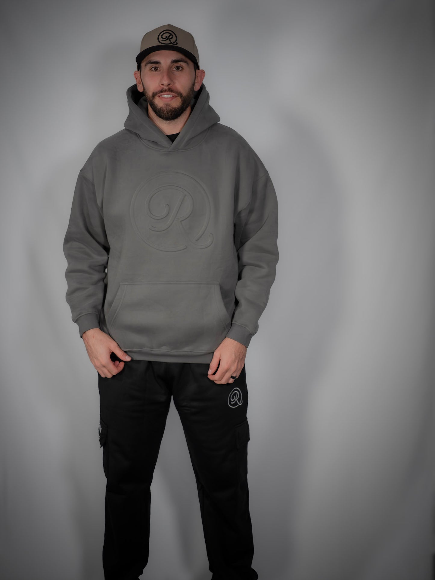Icon Embossed Hoodie - Vertex Ash