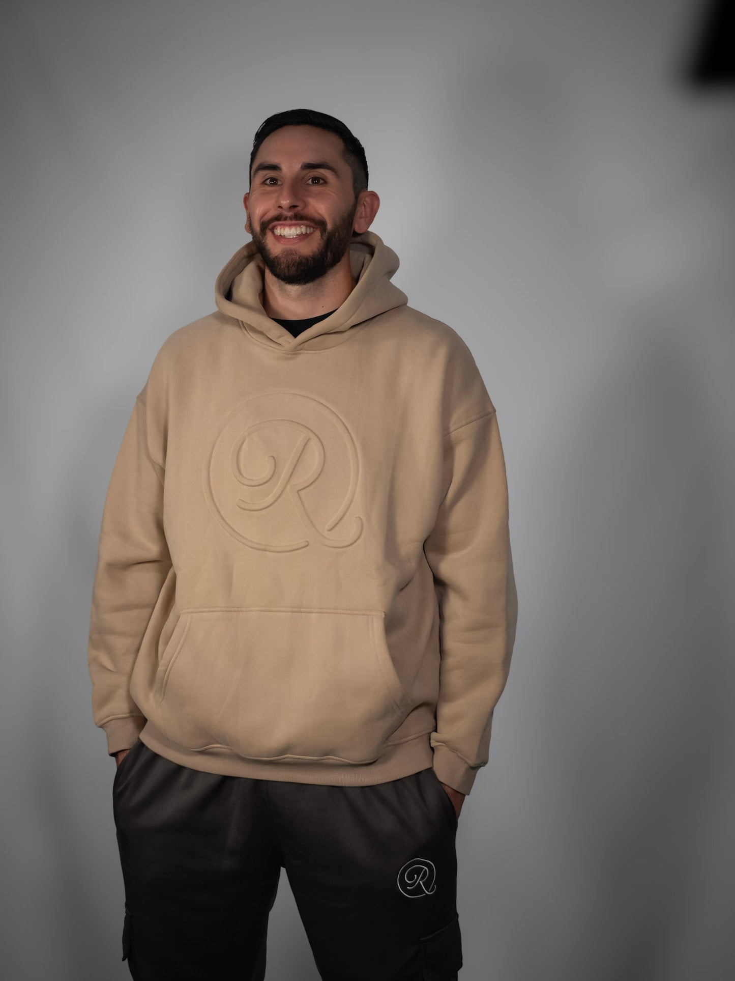 Icon Embossed Hoodie - Sand Dune