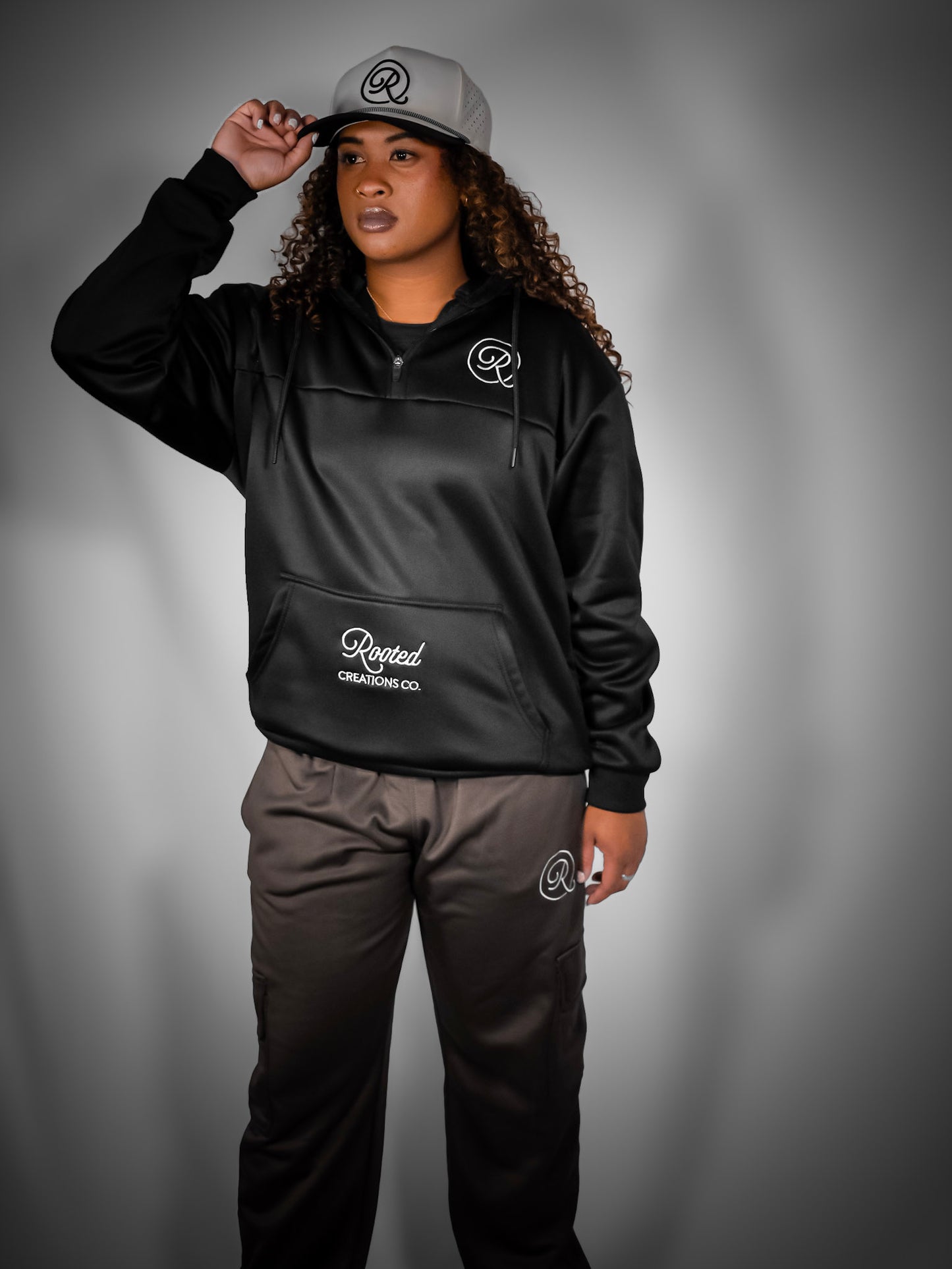 High Neck Quarter Zip - Black