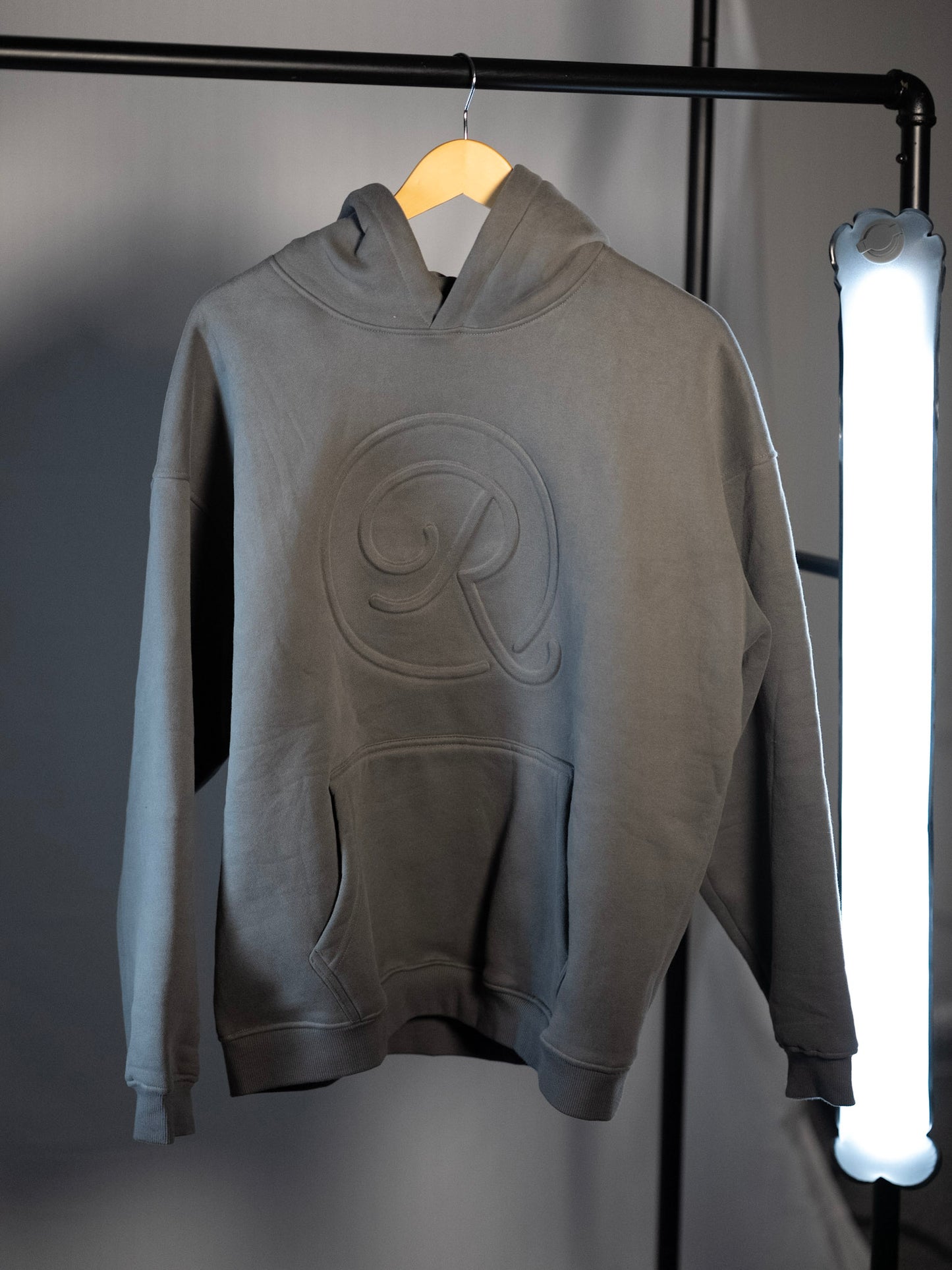 Icon Embossed Hoodie - Vertex Ash