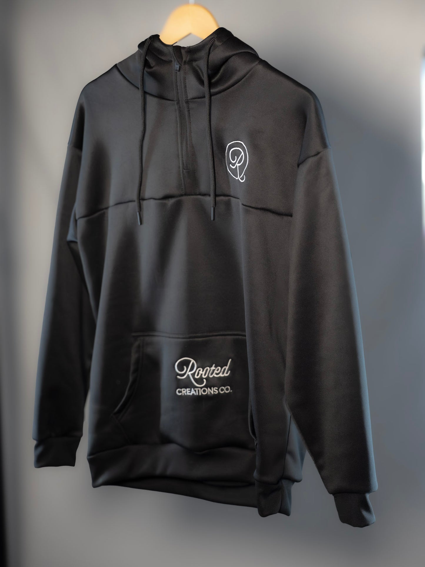 High Neck Quarter Zip - Black