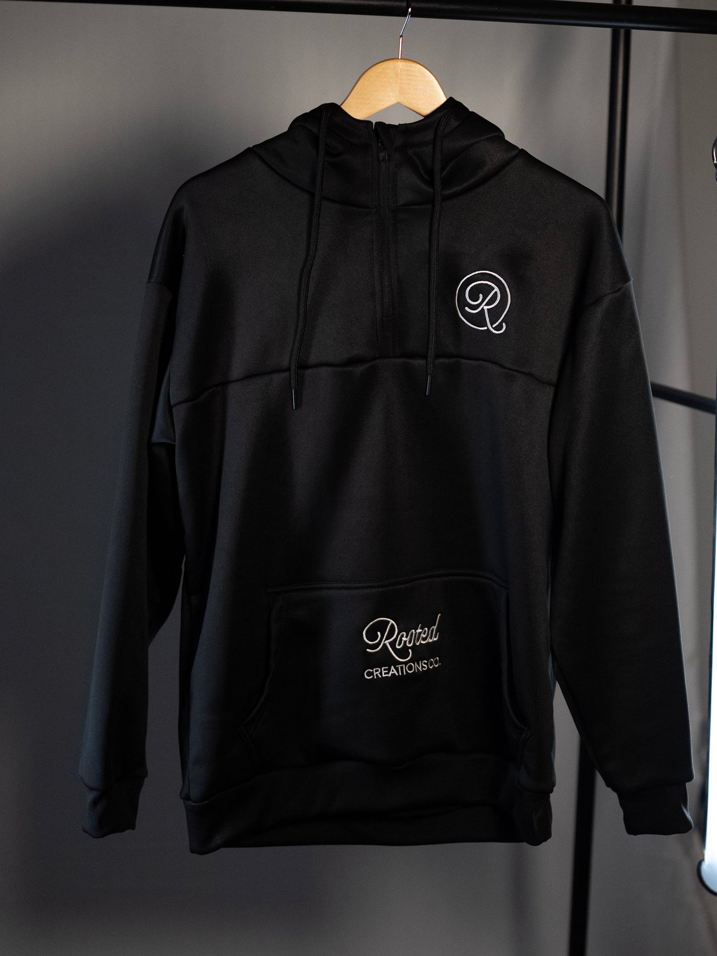 High Neck Quarter Zip - Black