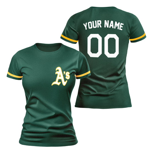 PVLL A's Personalized Name & Number Womens Tee