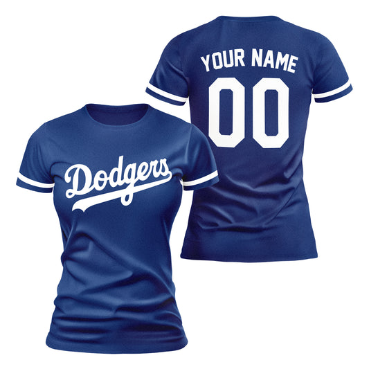 PVLL Dodgers Personalized Name & Number Womens Tee